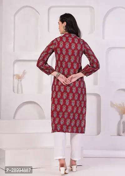 Cotton Printed A-Line Kurti For Women's-thumb2