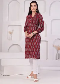 Cotton Printed A-Line Kurti For Women's-thumb3