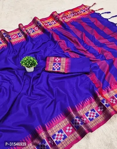 Stylish Purple Cotton Dyed Saree With Blouse Piece For Women