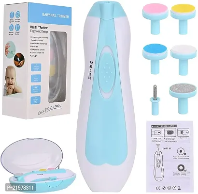 Electric Baby Nail Trimmer File, Safe Baby Nail File Set with 6 Grinders Manicure Kit, Efficient, -Quiet, ABS Electric Nail File with LED Light, for Newborn, Toddler, Infant-thumb0