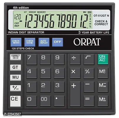 Standard Function Desktop Business 12 Digital Screen Calculator for Office, Home (Black)-thumb0