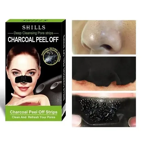 Skincare Cleansing Charcoal Nose Strips For Men And Women-Blackhead Remover And Pore Cleanser (Pack Of 10 Strips)