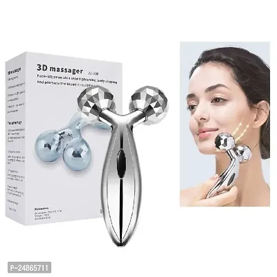 3D Manual Roller for Face Lift 2 Wheel Shaping Skin Tightening Massager Facial Massage Relaxation Tool-thumb0