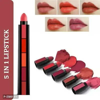 5-in-1 Lipstick Tubes Matte Lipstick Set - Long-lasting, Versatile Shades for Bold and Beautiful Lips-thumb0