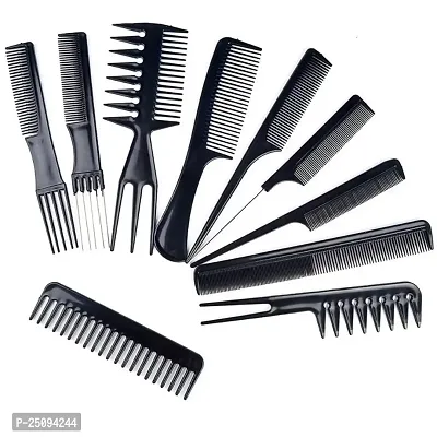 Set Of 10 Professional Hair Cutting  Styling Comb Kit-thumb0