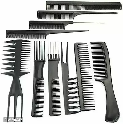 Set Of 10 Professional Hair Cutting  Styling Comb Kit-thumb0