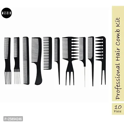 Set Of 10 Professional Hair Cutting  Styling Comb Kit-thumb0