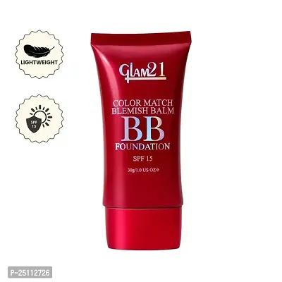 Color Match BB Foundation SPF15 I Dual Purpose of Foundation  Sunscreen Blemish-free Glow | Non-cakey Daily Use | Non-greasy  Lightweight | Long-lasting Radiant Makeover| 30gm-thumb0