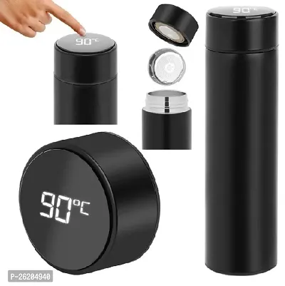 Stainless Steel Sports Water Bottle with LED Temperature Display, Pack of 1 Assorted-thumb0