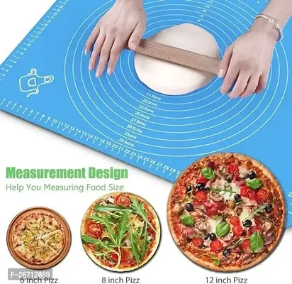 Silicone Baking Mat Roti mat Silicone Chapati Atta Kneading Mat Non-Stick Fondant Rolling Mat Stretchable for Kitchen Roti Chapati Cake ndash; Multicolor (Baking Mat 50 * 40 cm) (AB)-thumb0