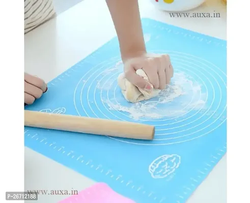 Silicone Baking Mat Roti mat Silicone Chapati Atta Kneading Mat Non-Stick Fondant Rolling Mat Stretchable for Kitchen Roti Chapati Cake; Multicolor (Baking Mat 50 * 40 cm)-thumb0