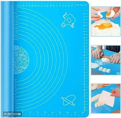 Non-Stick Silicon Reusable Pastry Fondant Dough roti chapati Rolling Baking Sheet mat with Measurements Multicolor