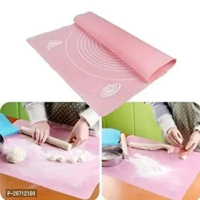 Non-Stick Silicon Reusable Pastry Fondant Dough roti chapati Rolling Baking Sheet mat with Measurements Multicolor-thumb0