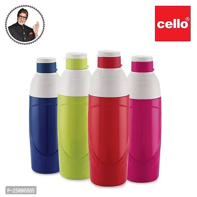 Cello Puro Classic Plastic Bottle, 600 ml, Set of 4, Assorted-thumb2