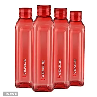 CELLO Venice Exclusive Edition Plastic Water Bottle Set, 1 Litre, Set of 4, Red-thumb4