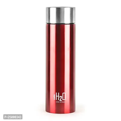CELLO H2O Stainless Steel Water Bottle | Leak proof  break-proof | Lid is sealed by a silicone ring | Best Usage for Office/School/College/Gym/Picnic/Home/Fridge |1 Litre | Red, 1 Unit