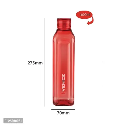 CELLO Venice Exclusive Edition Plastic Water Bottle Set, 1 Litre, Set of 4, Red-thumb3