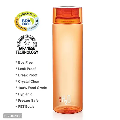Cello Plastic Bottle, 1 Litre, Set of 3, Orange-thumb4