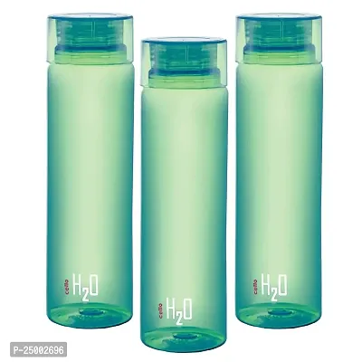 Cello H2O Plastic Bottle , 1 litre, Set of 3, Colour May Vary, Multicolour