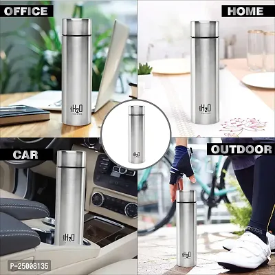 CELLO H2O Stainless Steel Water Bottle | Leak proof  break-proof | Lid is sealed by a silicone ring | Best Usage for Office/School/College/Gym/Picnic/Home/Fridge |1 Litre | Silver, 1 Unit-thumb5