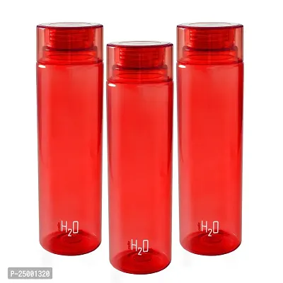 Cello Plastic H2O Unbreakable Premium Edition Bottle, 1 L, Red - Set of 3