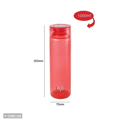 Cello Plastic H2O Unbreakable Premium Edition Bottle, 1 L, Red - Set of 3-thumb5