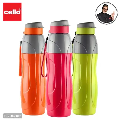 CELLO Puro Plastic Sports 600 Insulated Water Bottle, 520 ml, Set of 3, Assorted-thumb3