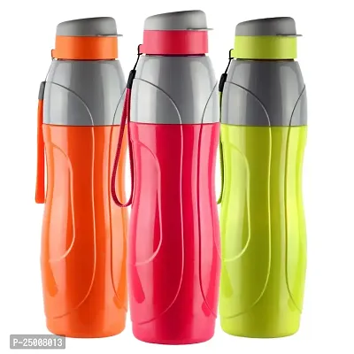 CELLO Puro Plastic Sports 600 Insulated Water Bottle, 520 ml, Set of 3, Assorted-thumb0