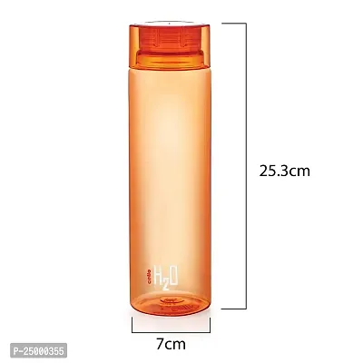Cello Plastic Bottle, 1 Litre, Set of 3, Orange-thumb2