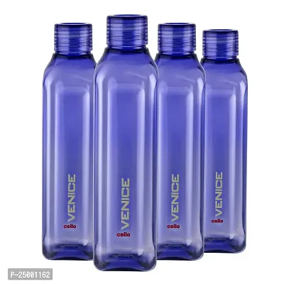 CELLO Venice Exclusive Edition Plastic Water Bottle Set, 1 Litre, Set of 4, Purple