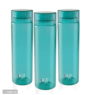 Cello Plastic H2O Unbreakable Premium Edition Bottle, 1 L, Sea Green - Set of 3