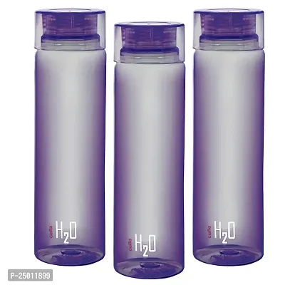 Cello H2O Unbreakable?Plastic Bottle , 1 Litre, Set of 3, Purple