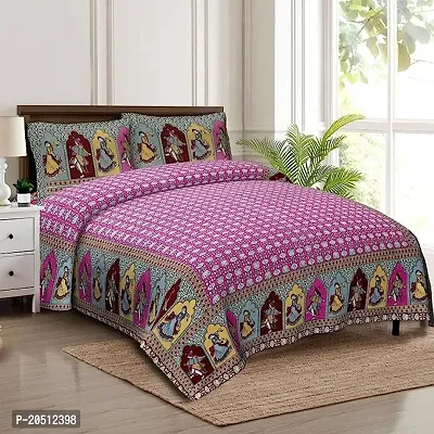 Stylish Cotton 1 Bedsheet + 2 Pillowcovers-thumb0