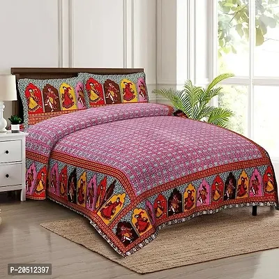 Stylish Cotton 1 Bedsheet + 2 Pillowcovers