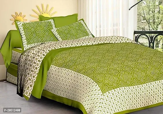 Stylish Cotton 1 Bedsheet + 2 Pillowcovers-thumb0