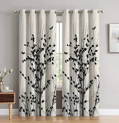 2 Piece printed Polyester Window Curtains