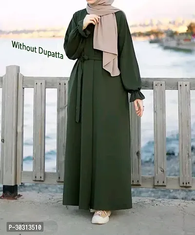 Elegant Solid Abaya For Women-thumb0