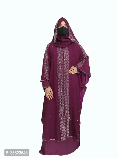 Elegant Embroidered  Abaya with Hijab For Women-thumb0