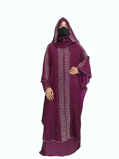 Stylish Polyester Embellished Abaya for Women