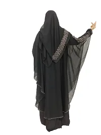 Stylish Polyester Stone Work Abaya with Hijab Set for Women-thumb1