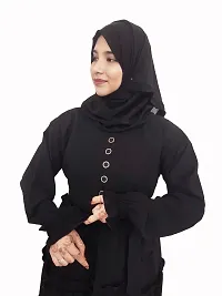 Stylish Black Polyester Abaya With 4 Ruffle Pattern-thumb1