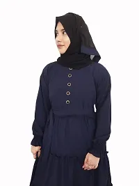 Stylish Blue Polyester Abaya With 4 Ruffle Pattern-thumb3