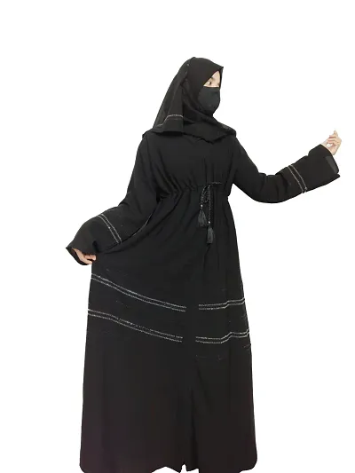 Elegant Polyester Solid Abaya for Women