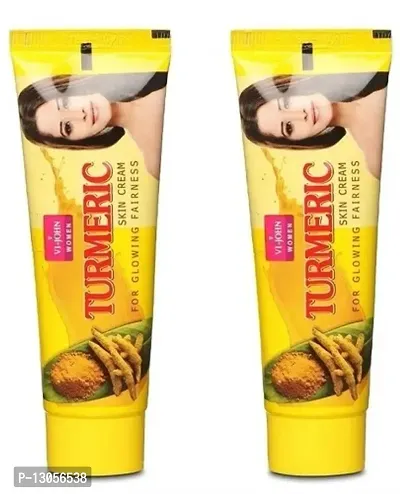 VI - JOHN Womens Turmeric Skin Cream, for skin Glowing brightening, Chemical free, Enriched with Goodness of Vitamin C and Haldi for Radiant Skin, 50G (Pack of 2)