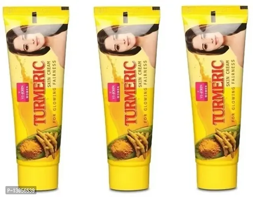 VI - JOHN Womens Turmeric Skin Cream, for skin Glowing brightening, Chemical free, Enriched with Goodness of Vitamin C and Haldi for Radiant Skin, 50G (Pack of 3)