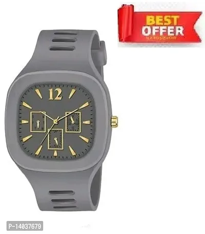 Analog Grey Square Dial Watche for BoysMans