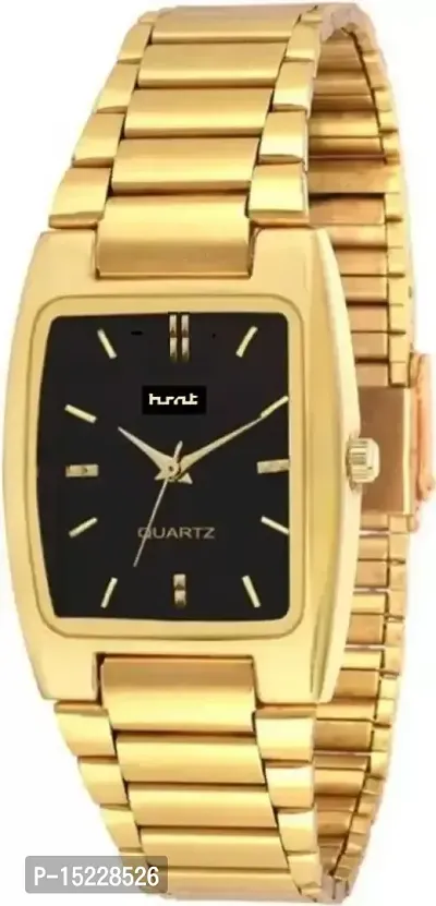 Hmt Analog Square shape Gold Chain watch For men