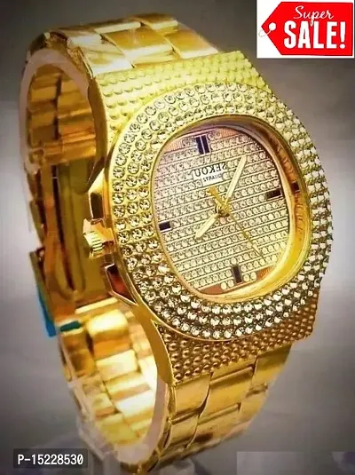 Mens gold cheap bling watches