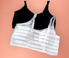 6 Strap sports bra ( BLACK WHITE 2 PC )-thumb2