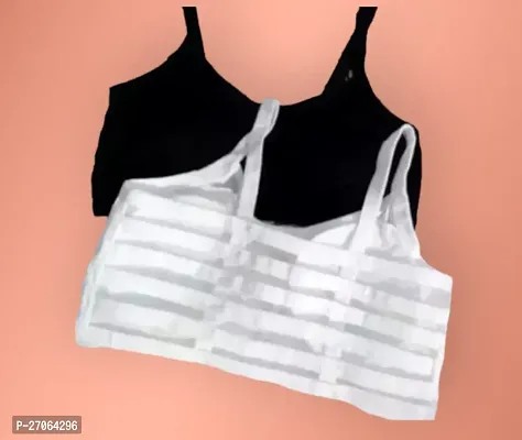 6 Strap sports bra ( BLACK WHITE 2 PC )-thumb3